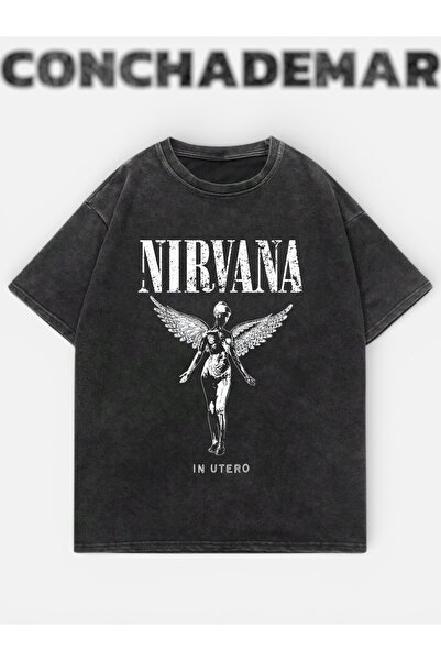 Vordevia Nirvana Printed Washable Oversize T-Shirt Unisex Vintage Comfortable...