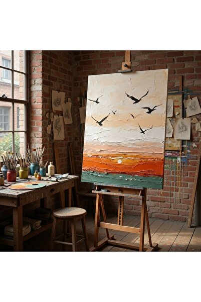 Nurşahın Resimleri El Yapımı Kuş Kanvas Tablo