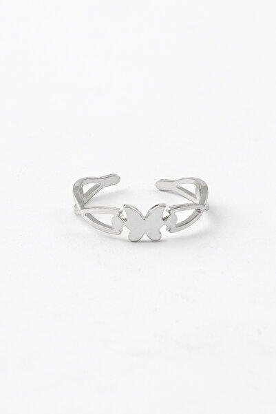 Sortie Aksesuar Butterfly figured stainless steel adjustable ring