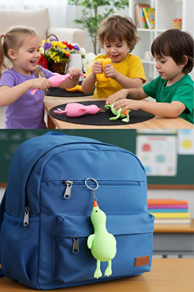 Hyd Oyuncak Anahtarlıklı Sukuşi Çek Bırak Esnek Ördek Stres Oyuncağı Anti Str...