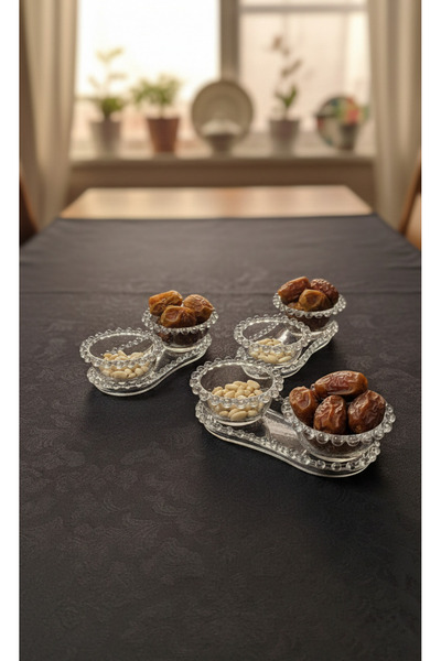 AR HOME 9 Pcs Glass Date Bowl set