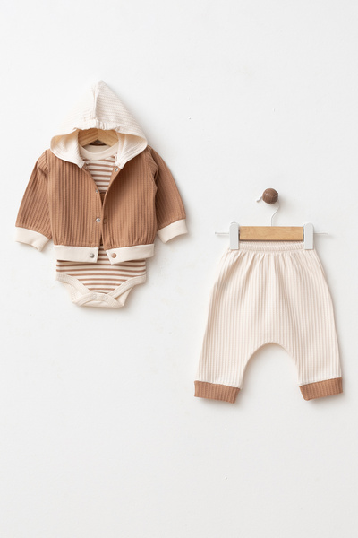 yukobaby bebeğiniz için en doğalı BEBEK AYICIKLI 3-6-9 AY 3'LÜ CEKETLİ ZIBINL...