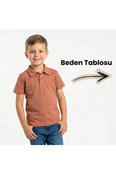 NR NarRengi 95% Cotton Polo Collar Basic Regular Fit Compact School T-Shirt