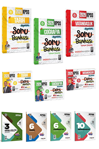 İndeks Akademi 2026 KPSS Genel Kültür Algoritma Soru Bankası + Ders Notları S...