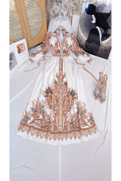 Gorgeousyang Trends Open Stub Long Sleeve Maxi Dress