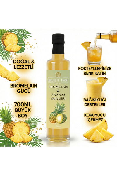 BEREKETLİ HASAT BROMELAİN & ANANAS ŞURUBU 700 ML