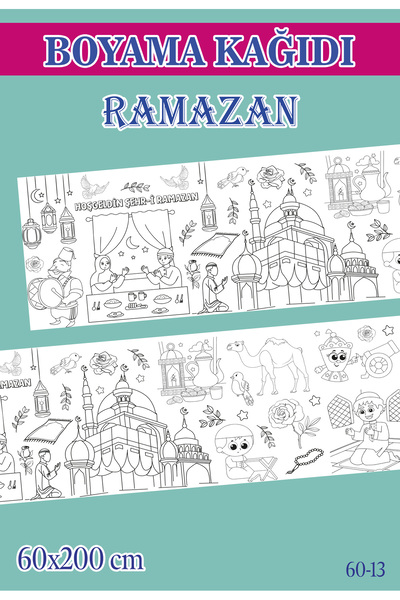 Sim Tasarım 2 mt Ramazan Tema Çocuk Aktivite Dev Boyama Kağıdı