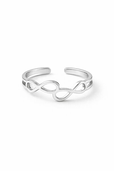 Sortie Aksesuar Double infinity figure stainless steel adjustable ring