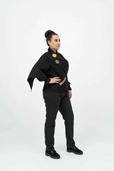 Gorgeaux Elegant Black Cardigan with Teresa Details - XL(42)