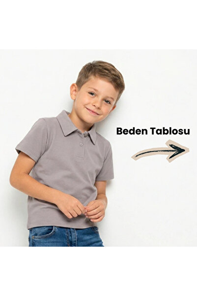 NR NarRengi 95% Cotton Polo Collar Basic Regular Fit Compact School T-Shirt