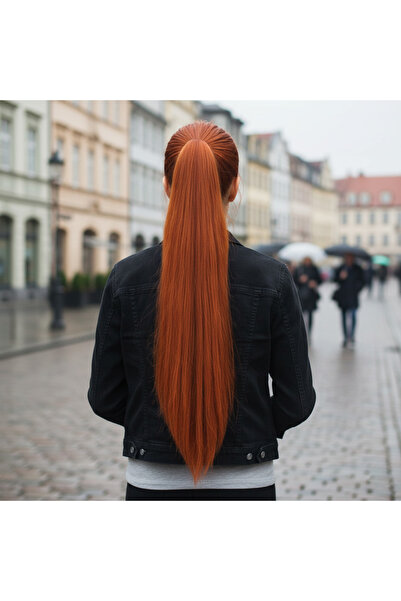 Zeysum Bakır Tokalı At Kuyruğu Düz Pençe Tokalı Postiş 200 gr 70 cm
