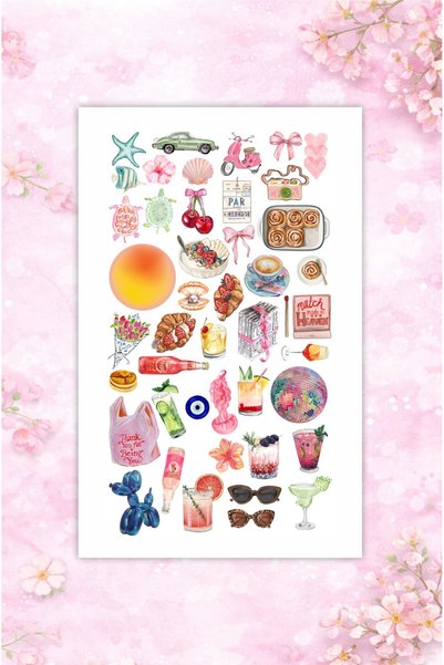 LABELOVE Star Girl 100+ Parça Sticker Set – Coquette & Pink Aesthetic Planner Sticker