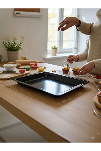MyBru Emaye Ankastre Fırın Tepsisi 46.5 x 37.8 x 3.3 Cm