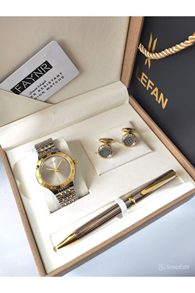 anemarman Men's watch with a two-tone stainless steel bracelet