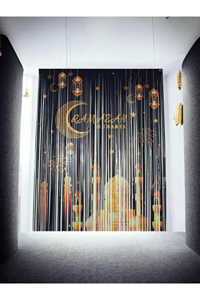 Paparti Ramazan Mübarek Temalı Püskül Süs 100x150 cm – Büyük Boy Ramazan Deko...