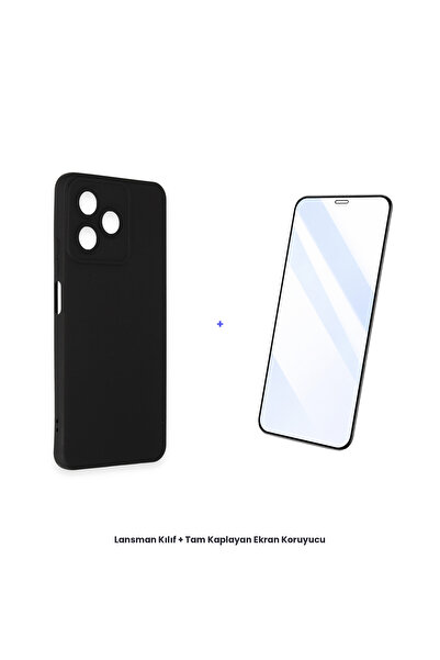 cepmoda حافظة Realme C53 + مجموعة واقي شاشة مضاد للكهرباء الساكنة - أسود