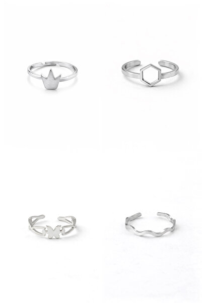 Sortie Aksesuar Hexagonal Butterfly and Zigzag Figured Stainless Steel Adjust...