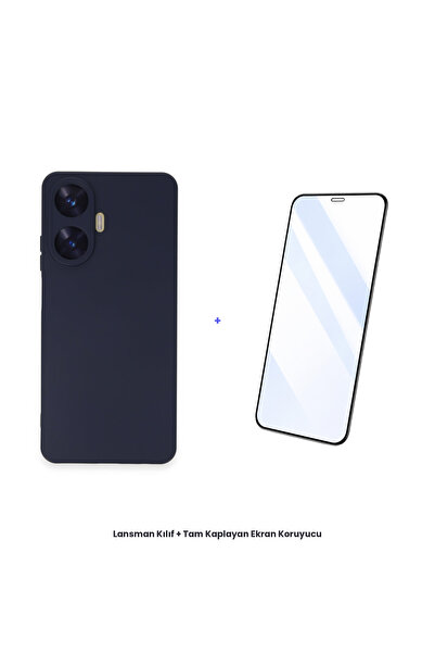 cepmoda حافظة Realme C55 + مجموعة واقي شاشة مضاد للكهرباء الساكنة - أرجواني