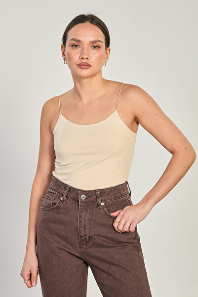 BARRELS AND OIL Women's crop tank top with rope straps - stone