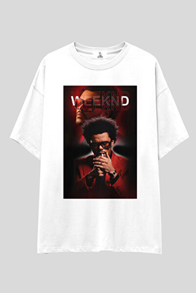 UmbraWear تي شيرت كبير الحجم من مجموعة The Weeknd |   تي شيرت مطبوع عليه ملصق...