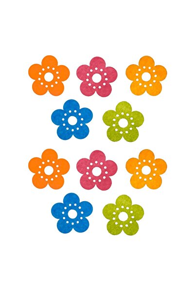 OEM Set Creativ Flori din Pasla de Diferite Culori 6.5cm - 10buc