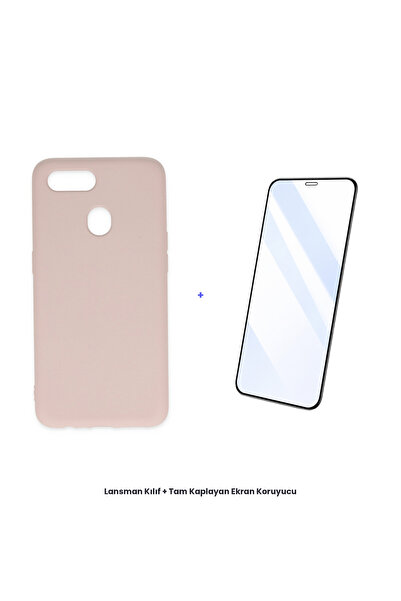 cepmoda حافظة أوبو A12 + مجموعة واقي شاشة مضاد للكهرباء الساكنة - بودرة