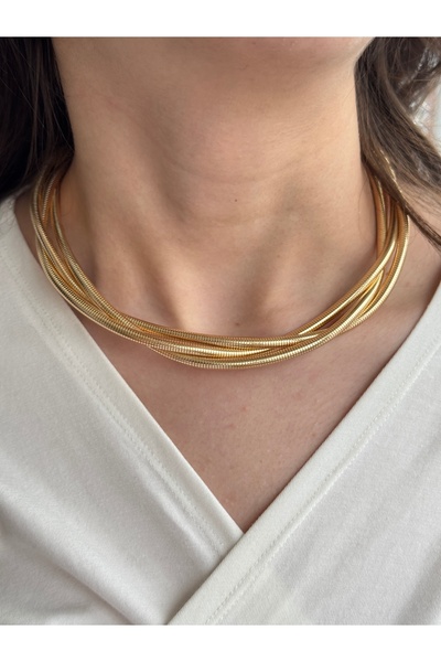 lotusbybuket قلادة VIP الذهبية ذات الطراز الحلزوني القابلة للتعديل