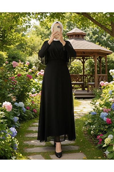 bellura Simli Şifon Abiye