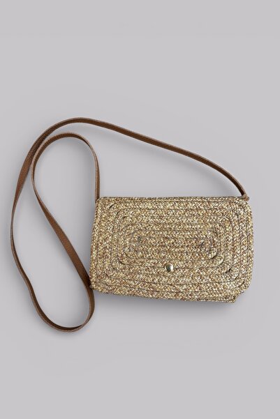 MaVaux Blaze 3-Compartment Wicker Phone Bag Genuine Leather Strap Crossbody B...