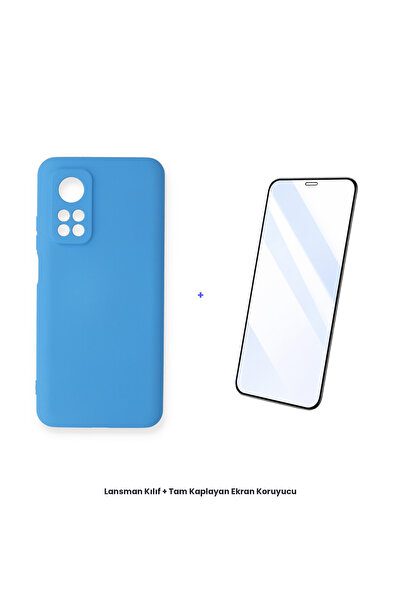 cepmoda حافظة Mi 10T + مجموعة واقي شاشة مضاد للكهرباء الساكنة - أزرق