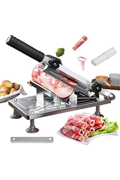 THE WHITE SHOP Manual Frozen Meat Slicer Upgraded Meat Cutter