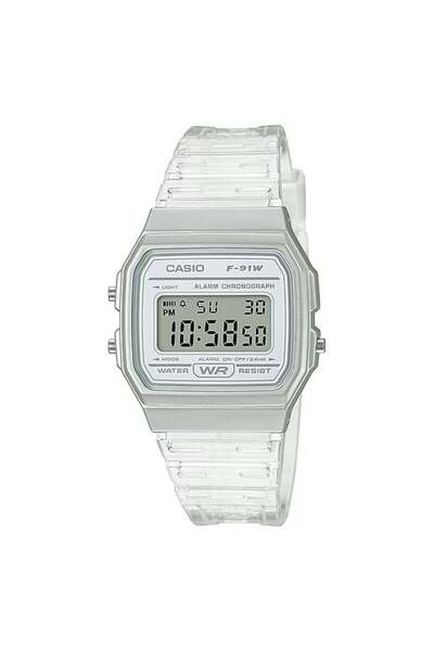 Casio Digital Watch for Men and Women with White Resin Strap - F-91WS-7DF