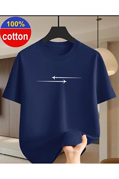ORVIO Group T-Shirt, Cotton, 100% Cotton, Navy Blue, Short Sleeve, Round Neck...