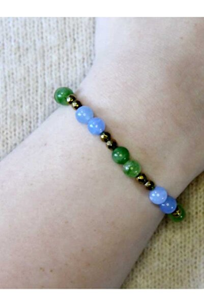 esha Natural Stone Green Agate Apatite Hematite Natural Stone Women's Natural...