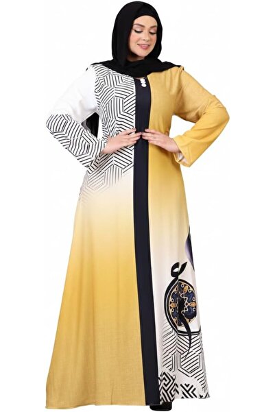 Lamis Nawar Elegant Color-block Abaya
