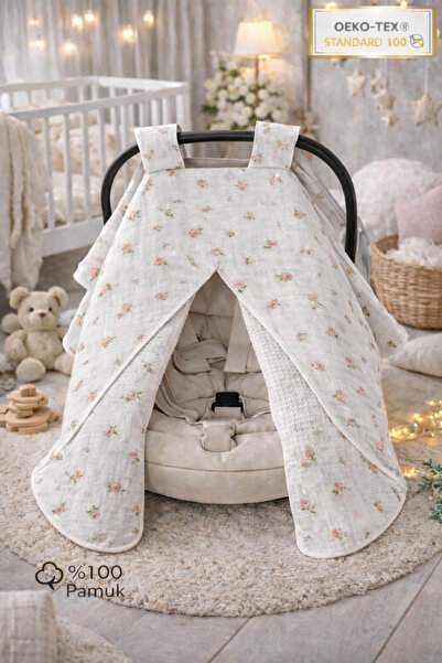 Babycitytr %100 Pamuk Müslin Puset Örtüsü OEKO-TEX Sertifikalı Bebek Arabası ...