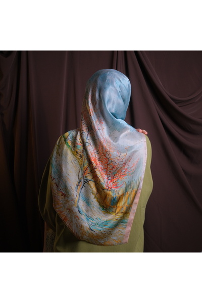Mehru Scarfs Van Gogh - Starry Night 100% Silk Shawl 65*185cm'Art on Silk'