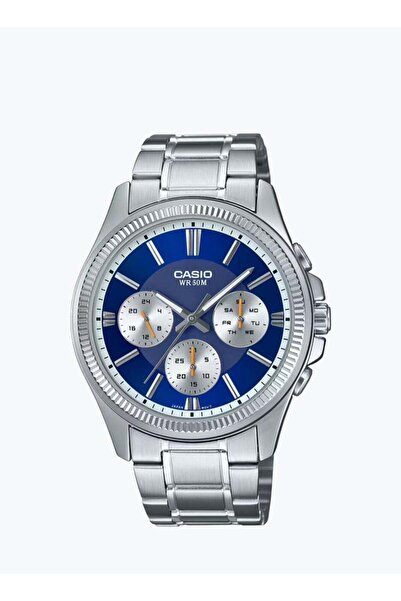 Casio Men's Watch MTP-1375D-2A1V - Analog, Casual, Blue Dial, Silver Bracelet