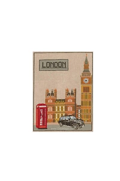 MARGOT Marie Coeur Canvas Kit broderie, model Londra, 40 x 50 cm