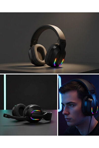 Kanonik Education سماعة رأس لاسلكية للألعاب مع إضاءة RGB متوافقة مع وحدة التح...
