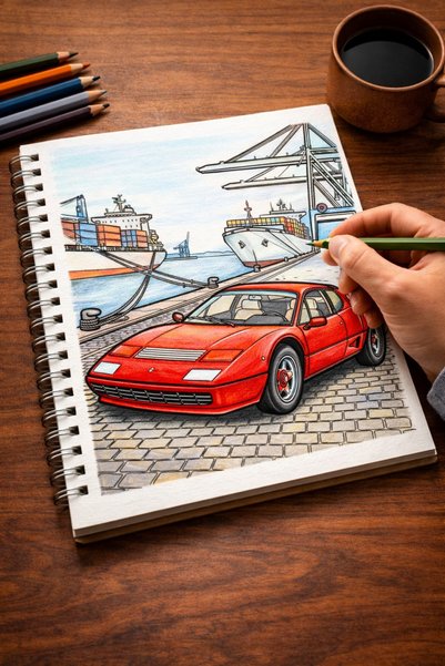Z&R CRAFT Classic Cars Coloring Book 2 - Classic Cars Coloring Book 2 - 30 Pages |   15 Classic Cars |   21X21 cm