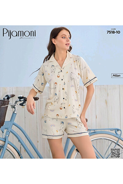 Ventillo Γυναικείο σετ πιτζάμες με Με σχέδιο κουμπιά και σορτς, καλοκαιρινά ά...