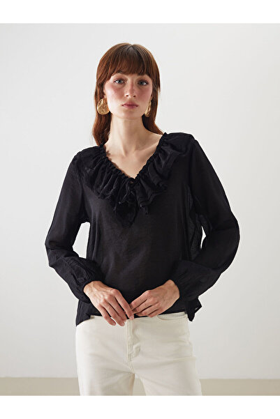 LC Waikiki Bluză Özmarka cu decolteu în V și volane, sezon nou