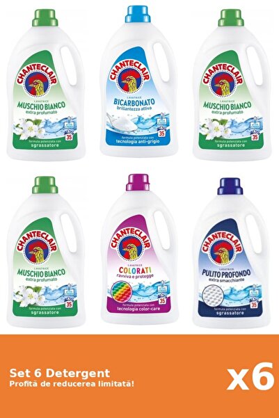 Chanteclair Set 6 Detergent Chanteclair: 3xMosc Alb, 1xBicarbonat, 1xColor, 1...