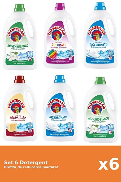 Chanteclair Set 6 Detergent Chanteclair: 2xMosc Alb, 1xColor, 2xBicarbonat, 1...