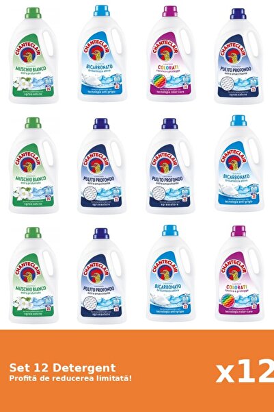 Chanteclair Set 12 Detergent Chanteclair: 3xMosc Alb, 3xBicarbonat, 2xColor, ...