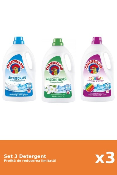 Chanteclair Set 3 Detergent Chanteclair: 1xBicarbonat, 1xMosc Alb, 1xColor