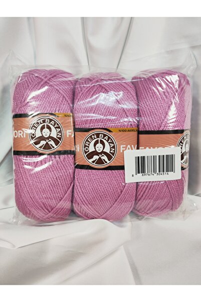 Ören Bayan FAVORİ Gül Kurusu El Örgü İpi (3 Adet) - Renk: 049