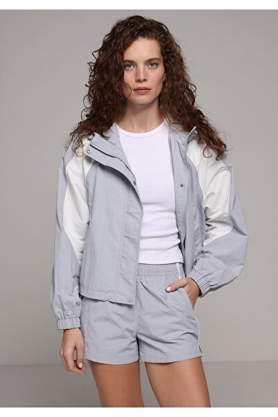 Colin's Regular Fit Zippered Lined Water Resistant Women's Blue Jacket