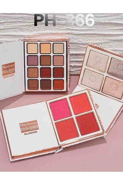 MAYDREAM An eyeshadow palette, a blush and highlighter palette, featuring an ...